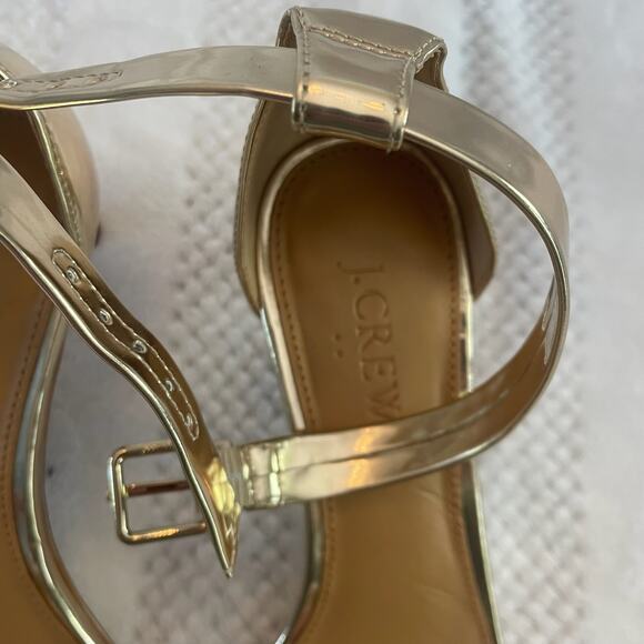 j. crew ankle strap gold kitten heel size 7 - Picture 4 of 5